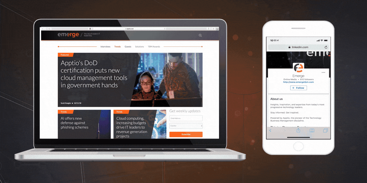 Emerge Featured tiles motion
