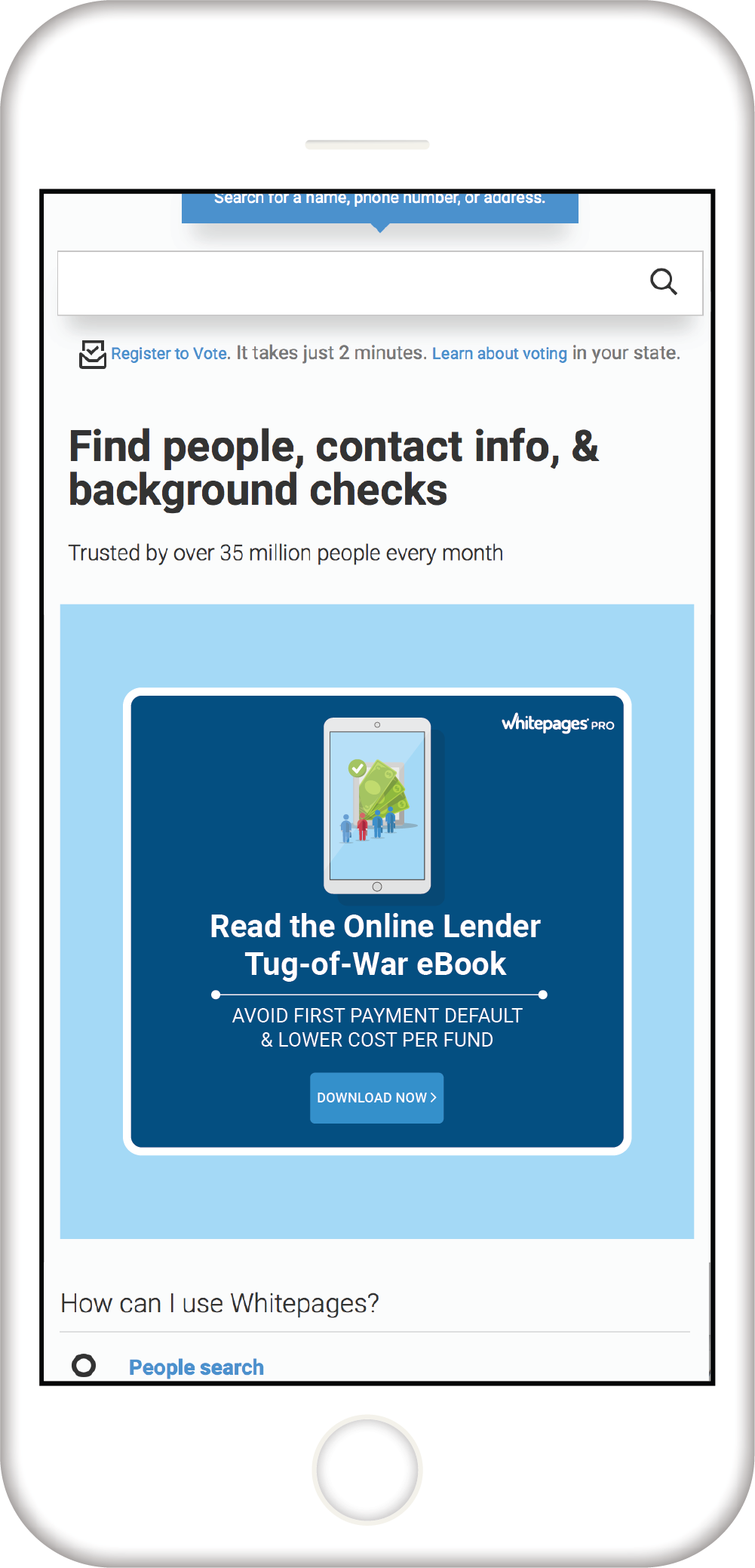 Screenshot Whitepages